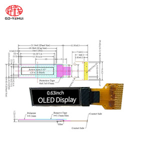 Módulo de pantalla OLED de 0,63 pulgadas 14 pines 120x28 resolución SSD1312 controlador IC tipo de soldadura para sistemas industriales/integrados - Product Image 6