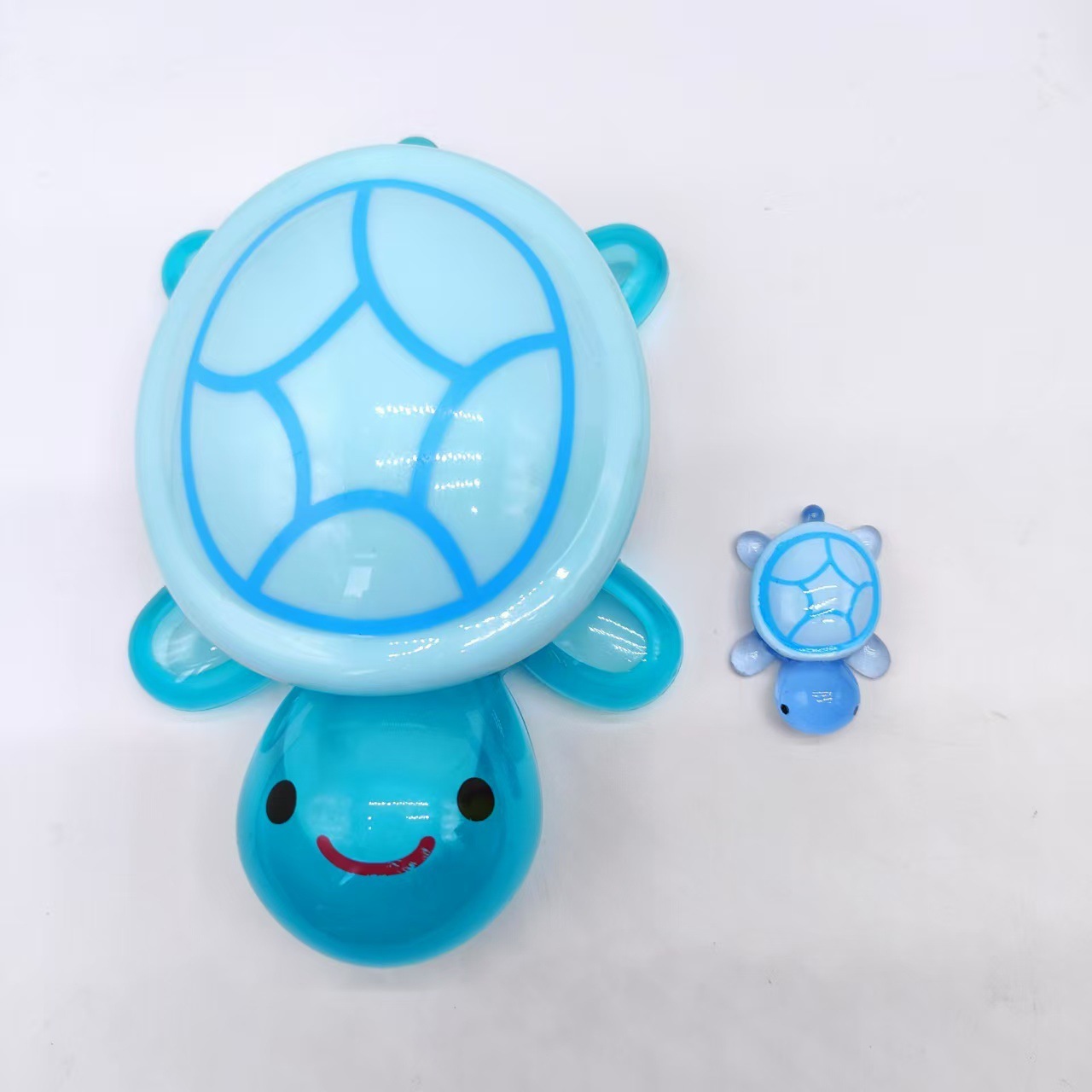 A 17CM blue turtle with an open lid