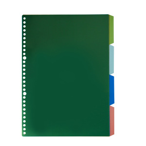 Recarga de cuaderno de hojas sueltas B5 con 4 colores impresos, páginas divisorias de plástico PP, papel divisor de índice de cuaderno colorido
