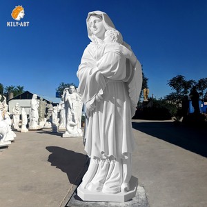 Bán buôn Tay Chạm Khắc Cuộc Sống Kích thước đá Cẩm Thạch Mẹ Mary và Jesus điêu khắc cho ngoài trời - Product Image 6
