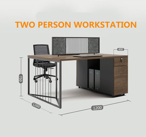 Modern Style MDF Chrome Frame Office Furniture <strong>Simple</strong> Design Convertible Two Seat/ Four Seat Workstation <strong>Desk</strong> for <strong>Computer</strong> Use - Product Image 4