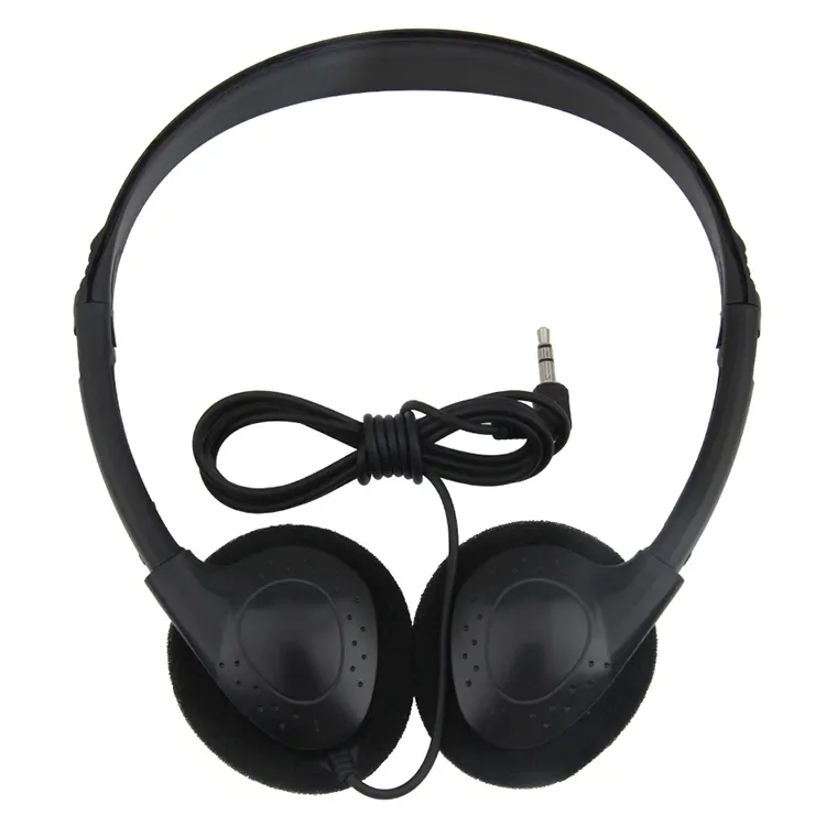 Mẫu Miễn Phí Sản Phẩm Mới Sử Dụng Cho Điện Thoại Tai Nghe Màu Đen Có Dây Headphone 180 Độ Rotating Airline Dùng Một Lần Headphone Cho Máy Bay