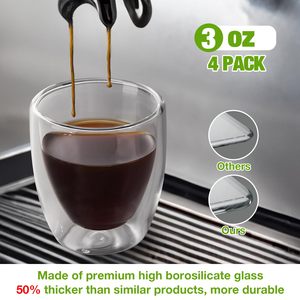 Double Walled Espresso <strong>Cups</strong>, 3oz Clear Expresso Coffee Mugs, Double Wall Insulated Espresso <strong>Cups</strong> Suit for Espresso Machine - Product Image 6