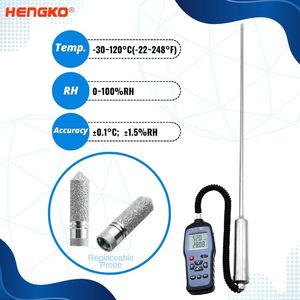 Medidor de registrador de temperatura y humedad relativa inalámbrico de mano HG982