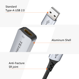 USB3.0/2.0到HDMI适配器支持USB3.0长度0.15米音频电缆转换器