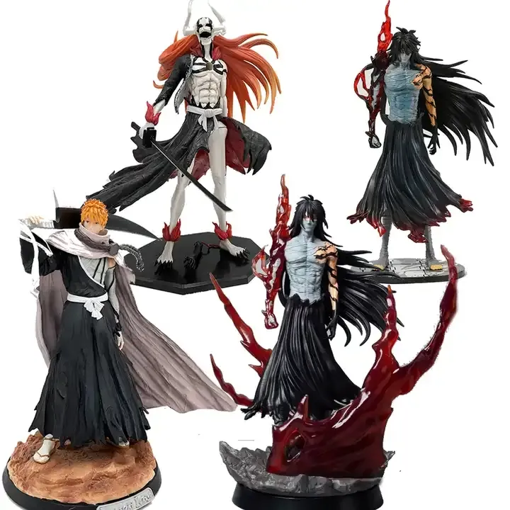 4 stilleri 33CM Anime Ulquiorra Cifer Kurosaki Ichigo Niutou Ichigo Halibel BLEACH heykelcik PVC Action Figure