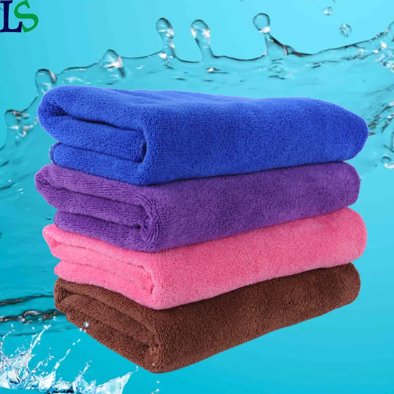 Özel Logo pembe mikrofiber berber Salon saç havlu yumuşak güzellik Spa yüz havlusu