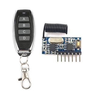 RF 433 mhz Transmitter 4 Button Remote Control and <strong>Receiver</strong> Circuit Module Kit Fixed Ev1527 Decoding Learning Code With Antenna