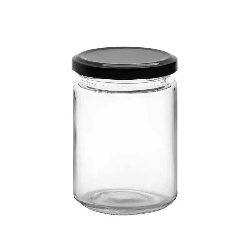 100 мл пустая стеклянная банка для джема, 350 мл, 500 мл, круглые стеклянные бутылки для хранения соуса чили, прозрачный герметичный стеклянный контейнер для еды