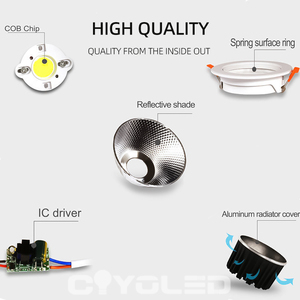 COYOLED LED天井灯スポットCOBラウンド天井引込めダウンライトLEDスポットライトスポットLEDライト5W LED COBダウンライト - Product Image 4