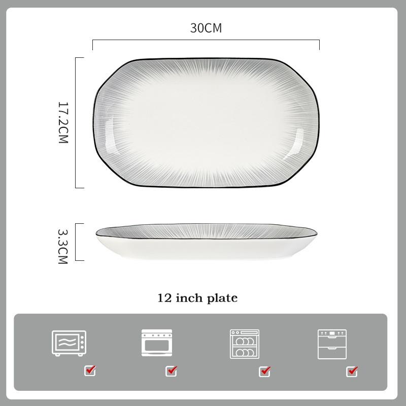 Assiette blanche de 12 pouces