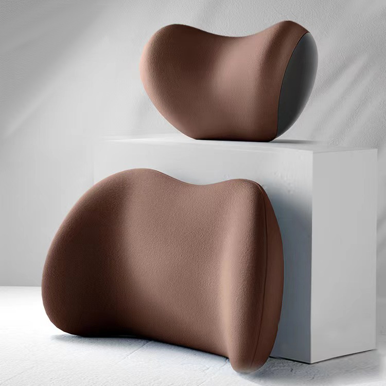 Oreiller appui-tête + support de taille# marron