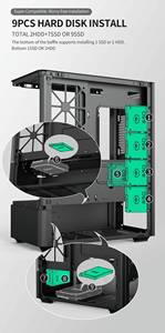 Prezzo di fabbrica ODM OEM custom metallo in acciaio di precisione in alluminio desktop vetro temperato trasparente custodia da gioco per computer con ventilatore - Product Image 5