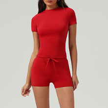 Hot Red Shorts + short sleeves