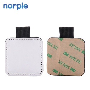 Großhandel Selbst Sublimation Kleber PU Leder Stift Bleistift schlaufen halter für <span class=keywords><strong>Notebook</strong></span> mit Gummiband