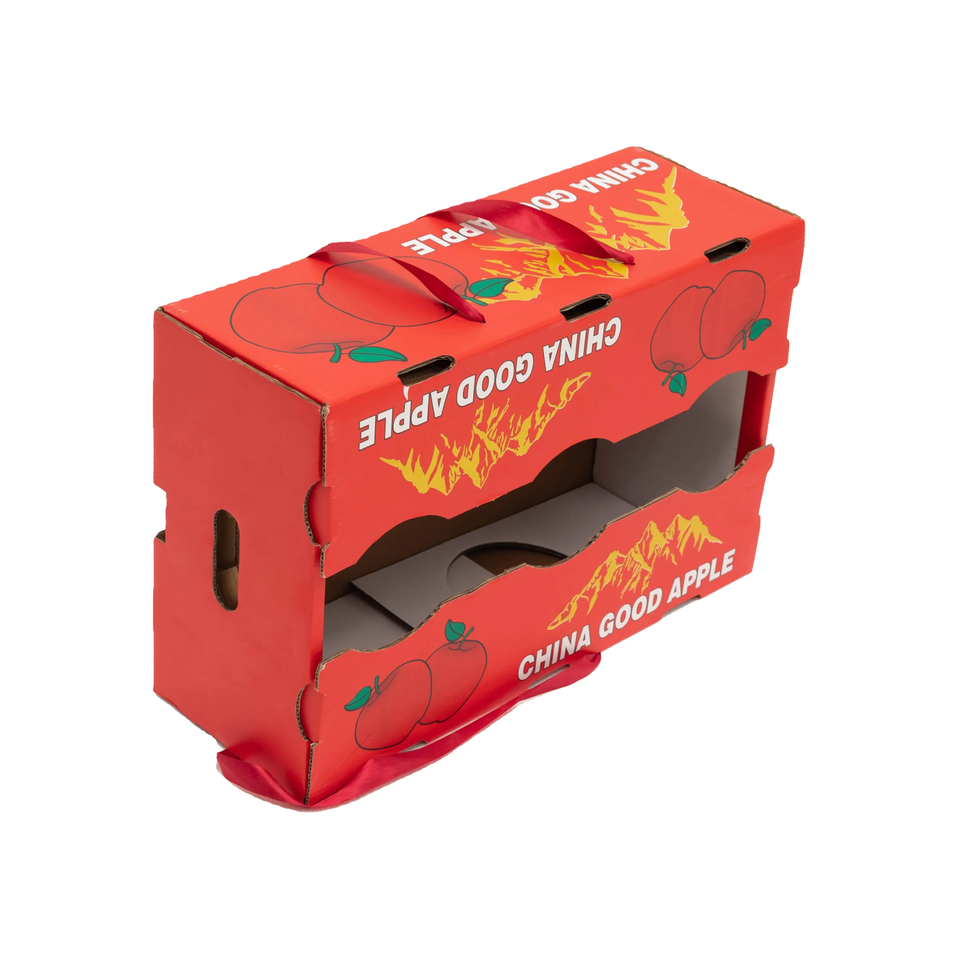 Impresión personalizada, embalaje de verduras grueso y duradero, cartón corrugado, papel, caja plegable para frutas