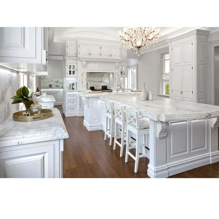 Кухонный шкаф из массива дерева, красивый Дубовый шпон, белый кухонный шкаф