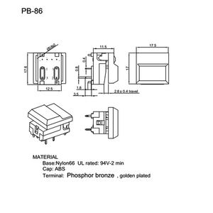 PB86 A0 pulsante di ripristino momentaneo interruttore Tacct senza lampada sette colori 4pin DIP SPDT PCB Mount Shell dimensioni 12X17 - Product Image 6