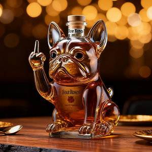 Tùy Chỉnh Chai Rượu Vang 300Ml Vui Bulldog Whiskey Chai Thủy Tinh Rượu Vang Chai Decanter - Product Image 6