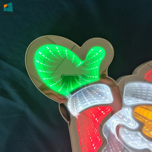 Santa Claus Elk Cây giáng sinh nhiều lớp vô cực gương trong nhà ngoài trời trang trí phòng dẫn ánh sáng thủy tinh giáng sinh vui vẻ - Product Image 2