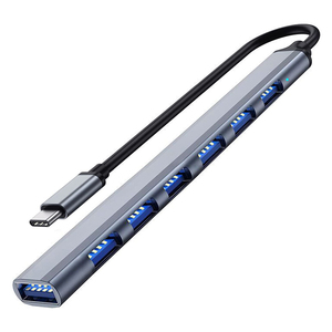 Alluminio Mini 7 in 1 universale 7 porte tipo C HUB USB2.0 USB3.1 Hub <span class=keywords><strong>USB</strong></span> C SPlitter adattatore per tastiera <span class=keywords><strong>mouse</strong></span> portatile