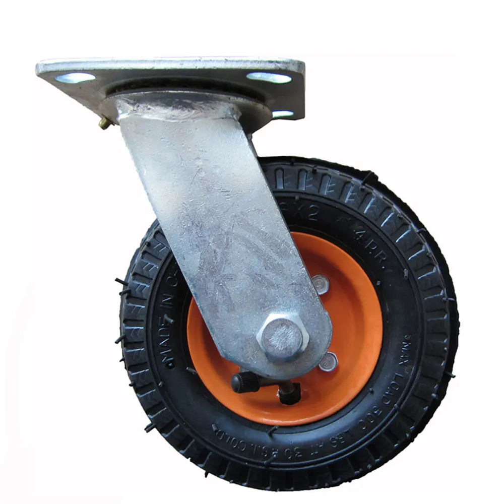 Carico pesante piccolo seivel caster pneumatico rotella di gomma 6X2