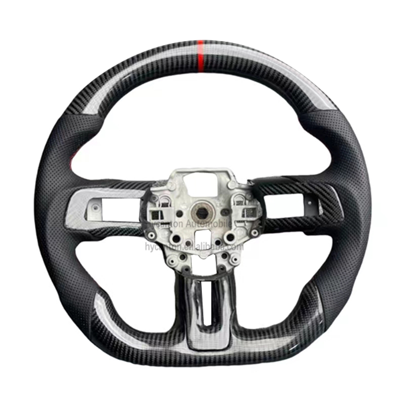 Carbon Fiber Leather red stitching red top stripe