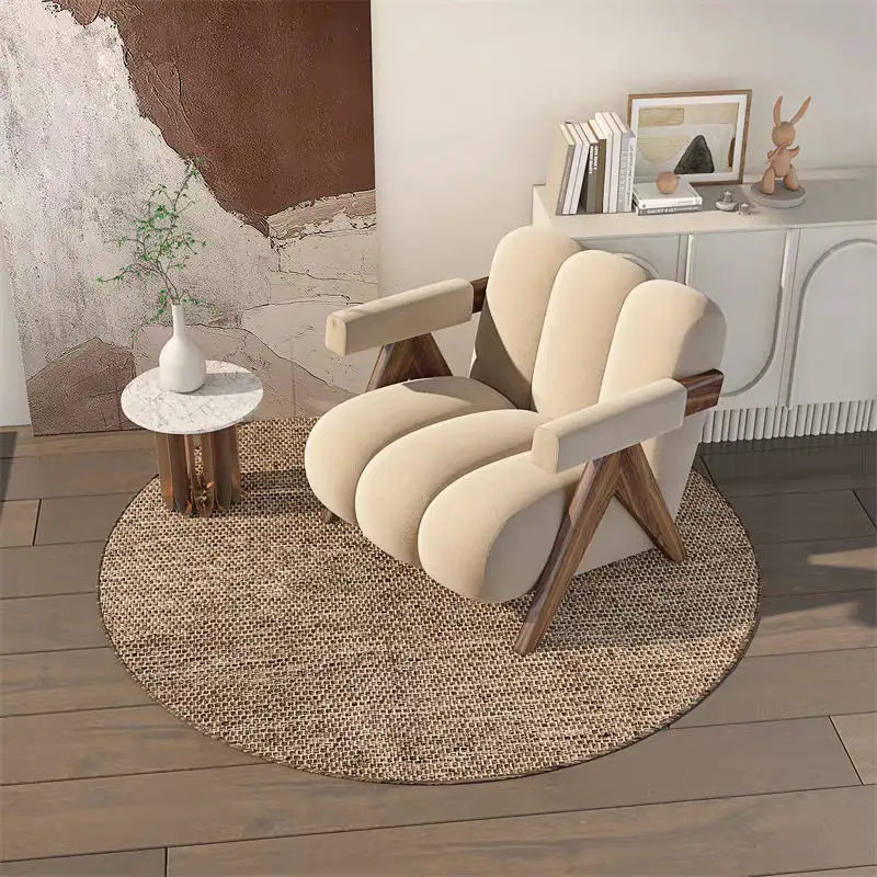 Precio cómodo apartamento creativo cuero blanco textil China Teddy burbuja Cachemira Relax Casual microfibra sofá silla
