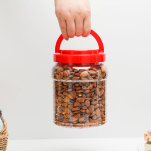 250 500 ml 1L <strong>2L</strong> 3500 ml 4 lb Plastic <strong>Jars</strong> with Lids with Handle for Snacks Biscuits Oatmeal Beans Rice Storage Bottle Container - Product Image 3