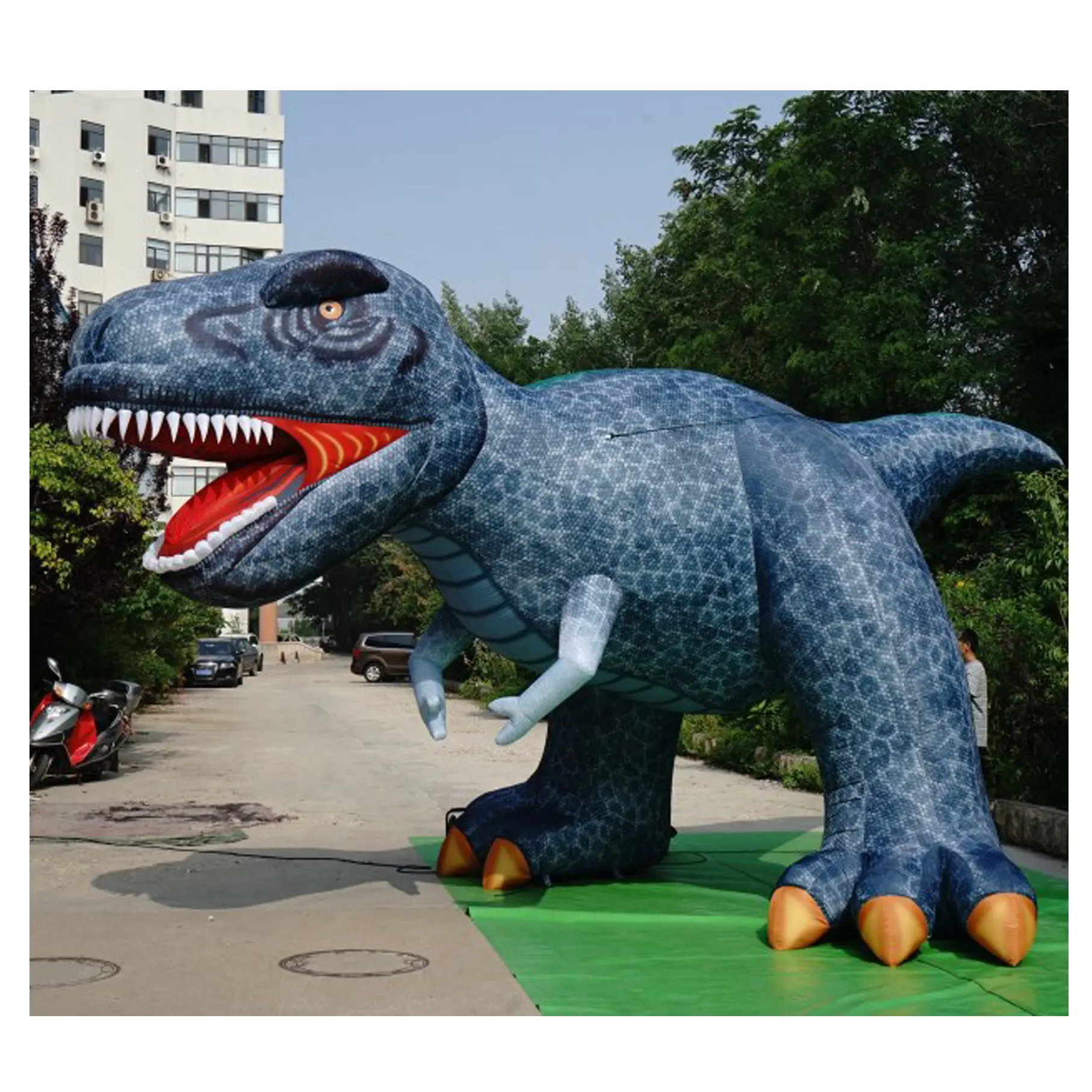 เทศกาลขบวนพาเหรดกลางแจ้งยักษ์ไดโนเสาร์ Tyrannosaurus พองสำหรับสวนสัตว์ส่งเสริมการขาย