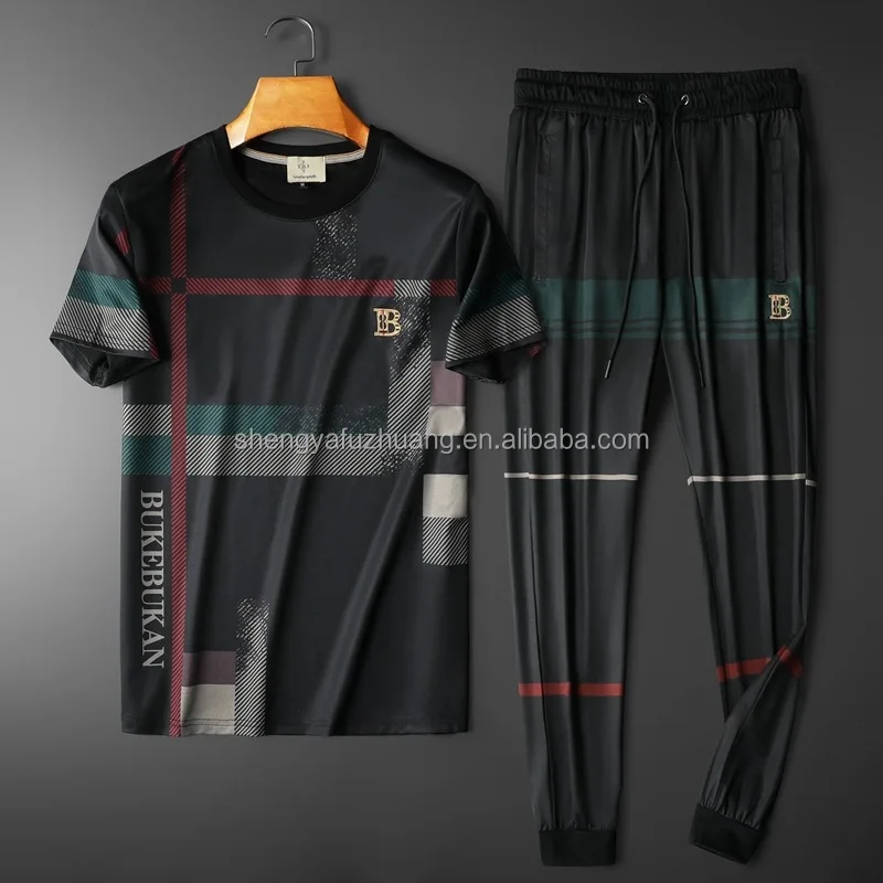 2022 Men's T-shirt Set Latest T-shirt Pants Set Factory Direct Sale