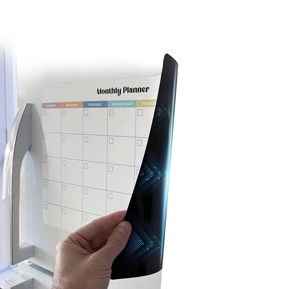 Calendario de borrado en seco magnético reutilizable personalizado, calendario de pizarra blanca de cocina para refrigerador