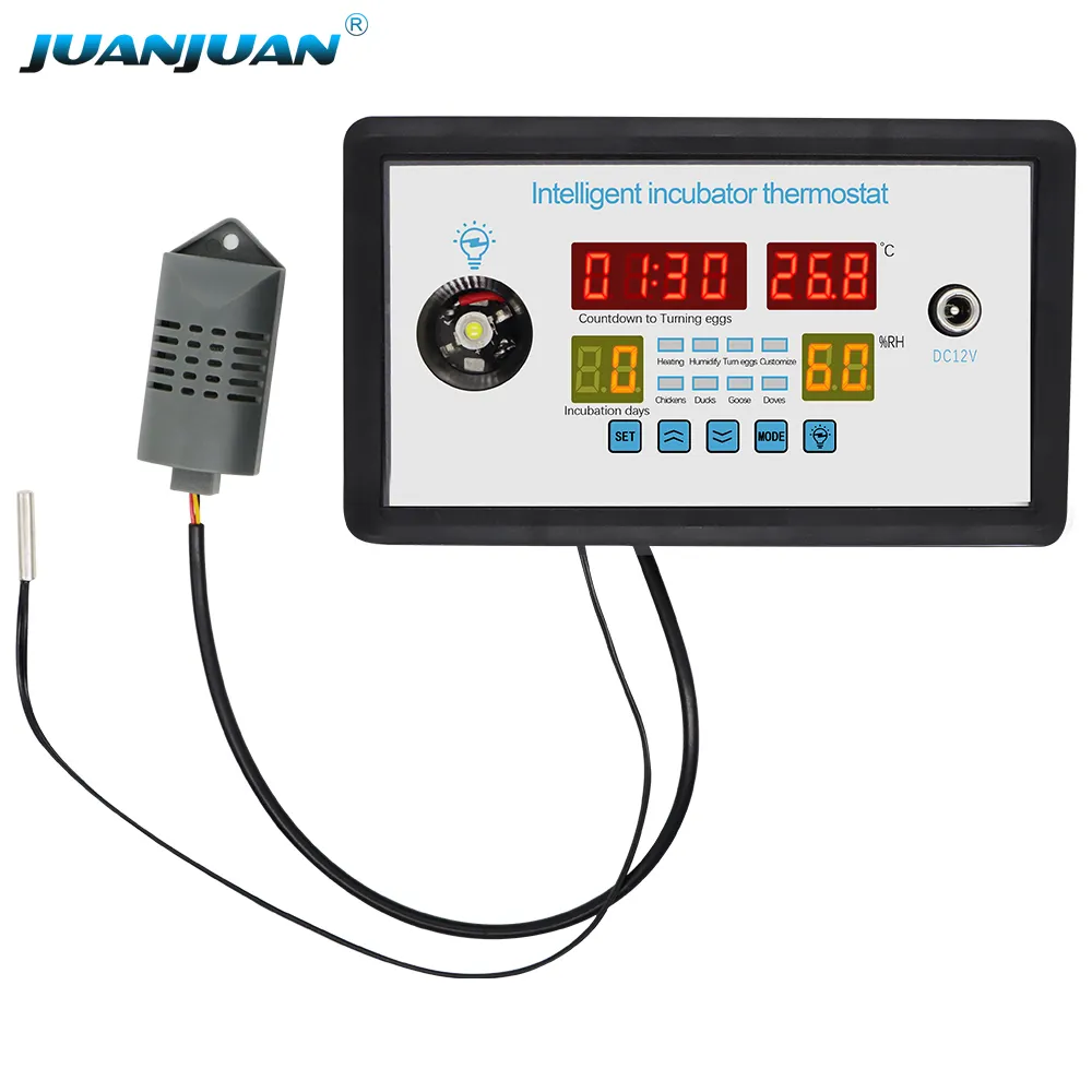 Herramientas de incubación de huevos pequeñas, termostato inteligente Digital, controlador de humedad y temperatura