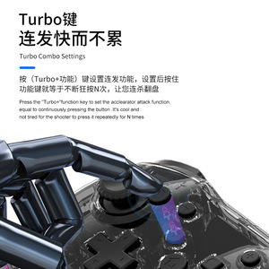 Wireless a sei assi luce LED Gamepad per PC e interruttore nuovo per PC Joystick di gioco e Controller Android compatibile volante - Product Image 2