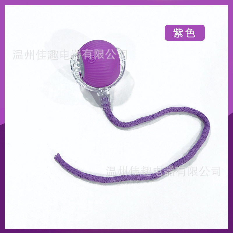 Purple cat ball with rope-wake-up feature