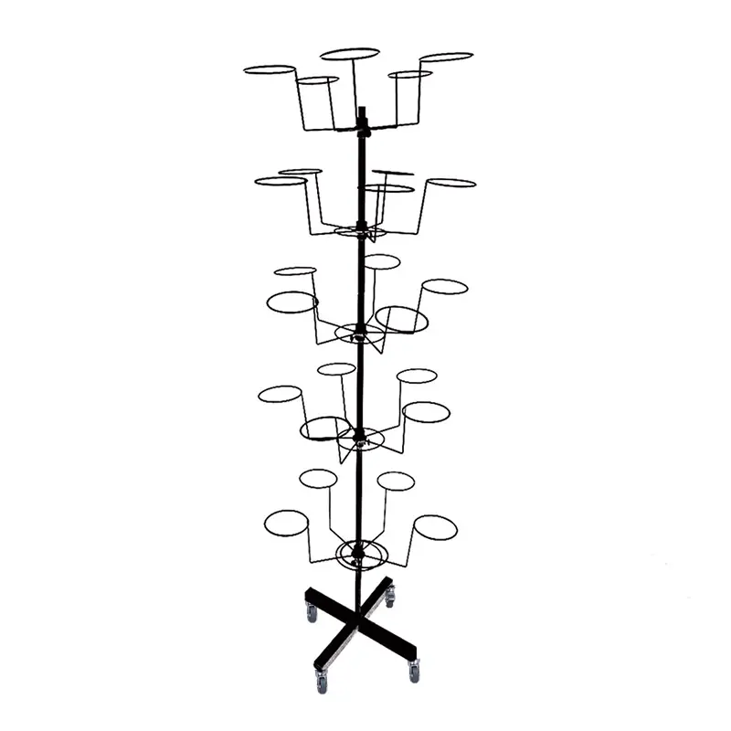 Supermarket linear revolving floor-to-ceiling seven-story five-story display hat rack revolving shelf