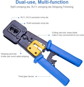YTH 376Z เครื่องมือเหล็กสายเคเบิลมัลติฟังก์ชั่น,เครื่องตัดสายไฟ RJ11 RJ45 6P 8P EZ Pass ผ่านคีมเครือข่ายเครื่องมือจีบ - Product Image 5