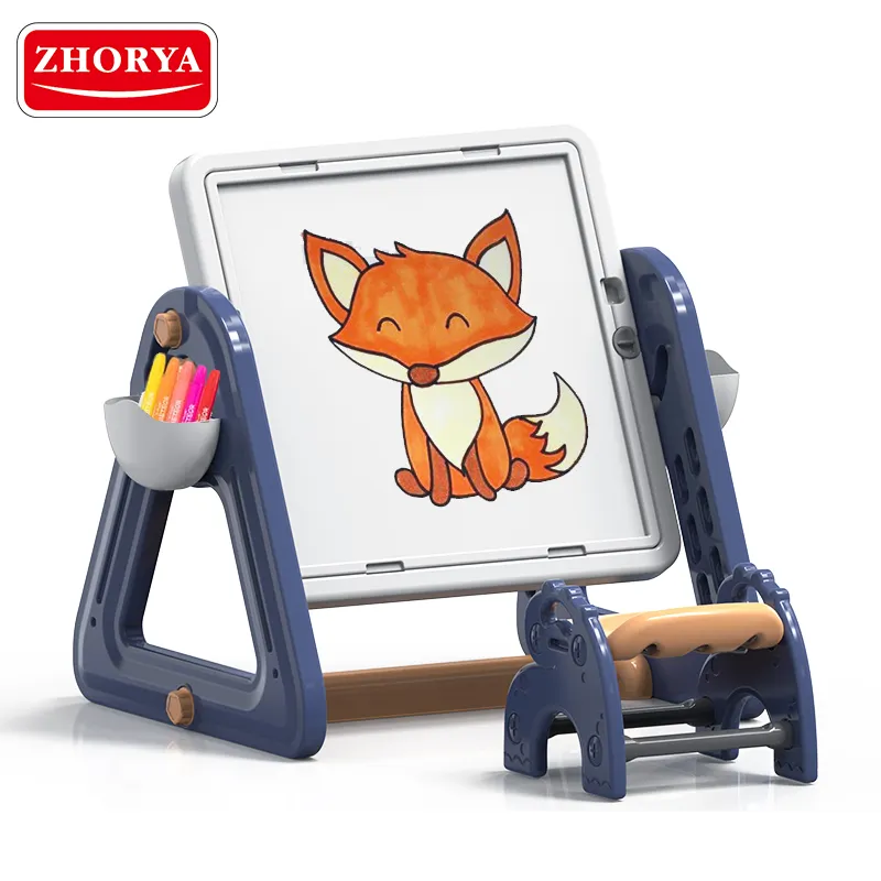 Zhorya Foldable Painting Writing Board Children Easel Magnetic White Board Stand Drawing Toys