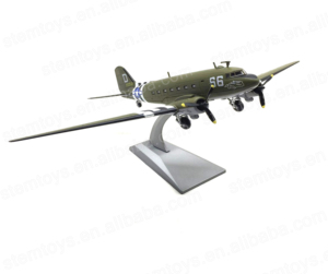 Unisex 1/100 Scale Alloy Diecast C-47 DC3 Transport Aircraft <strong>Model</strong> Kit Kids' Toy with Wheels Fighter Playing Toy - Product Image 3