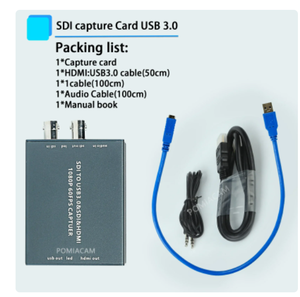 Tarjeta de captura SDI a USB HDMI Audio Video HDMI y SDI Loopout con HD USB3.0 1080P Salida Grabadora de entrada SDI Transmisión en vivo - Product Image 6