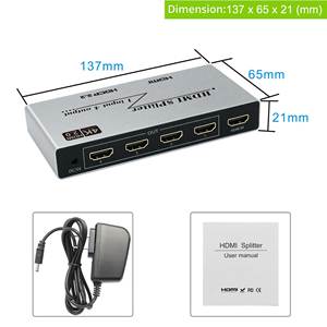 Divisor HDMI 2,0 de 4 puertos, interruptor extensor 3D, divisor HDMI 1 entrada 4 salida 4K, OEM de fábrica original - Product Image 4