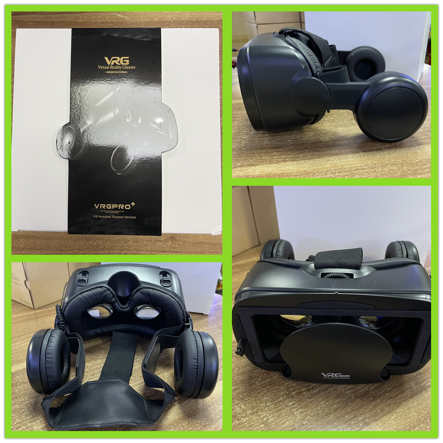 VRG Pro 3D vr headset virtual reality 3d glasses for 5 to 7-inch smart phone glasses de with headset