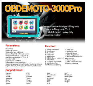 Nuovo strumento di programmazione immobilizzatore universale Scanner per moto per moto pesanti MST-3000pro - Product Image 2