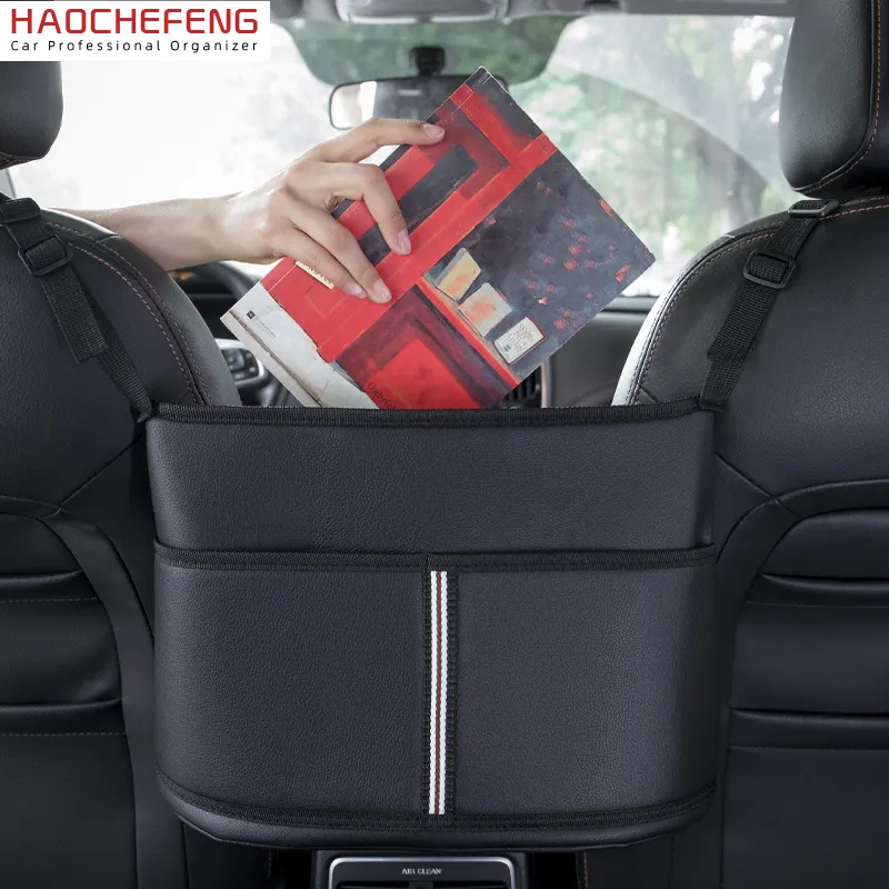 Haochefeng in pelle seggiolino per auto riposto borsa centrale organizzatore di generi alimentari per mangiare bollitore tascabile camera di sicurezza per bambini