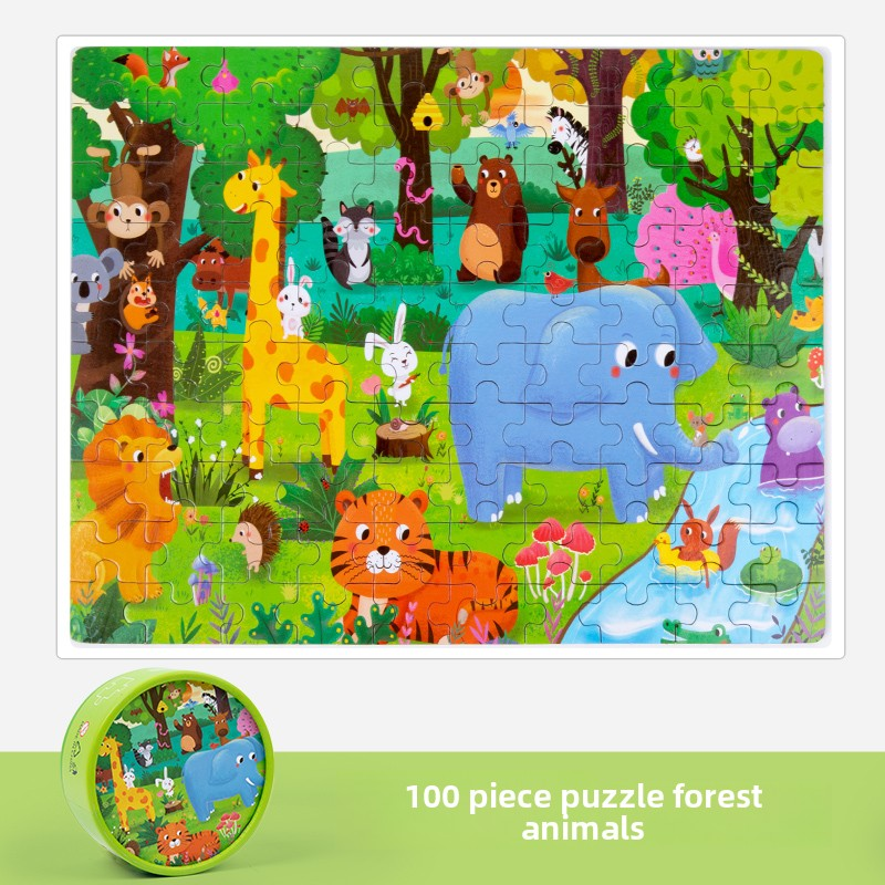 100 piece puzzle forest animals