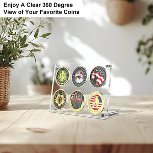 Custom-made Antique <strong>Coin</strong> Display Rack-Square Acrylic Collector's <strong>Box</strong> with Multiple Display Options for Challenge <strong>Coins</strong> - Product Image 6