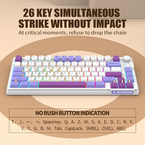 XUNSVFOX K81 Game <strong>Keyboard</strong> 81keys <strong>Multimedia</strong> <strong>Function</strong> Mixed Color Light Effect Wired <strong>Keyboard</strong> - Product Image 5