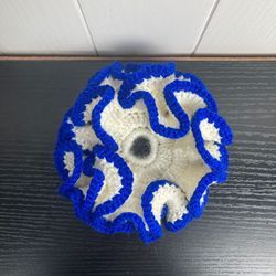 White + blue edge