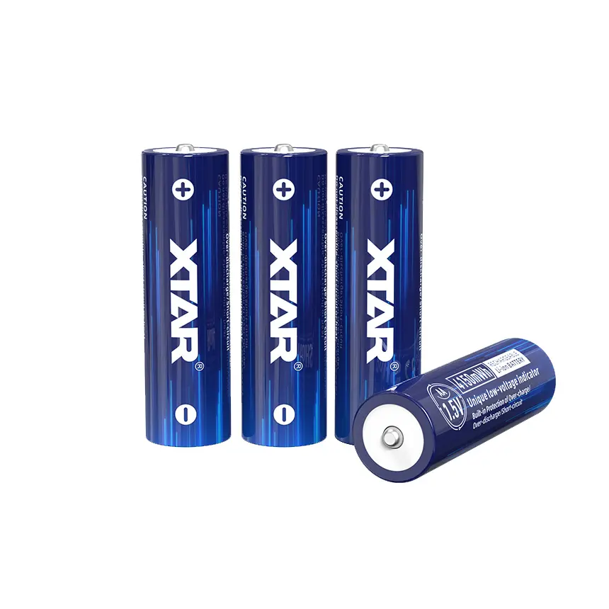 XTAR NEW 슈퍼 더블 AA 4150mWh 1.5 v 리 이온 충전식 baterias recarregveis 1.5 볼트 aa 원통형 리튬 배터리