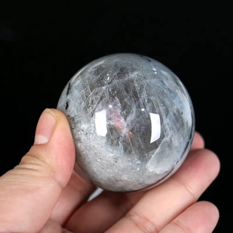 Toptan Bule aytaşı küre şifalı kuvars kristal gökkuşağı aytaşı topları el sanatları taş ev dekorasyon için
